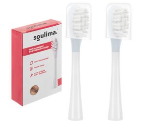 Soulima X800 hambaharjapead. Asendatavad hambaharjapead, 2 tk komplektis, valge värv.