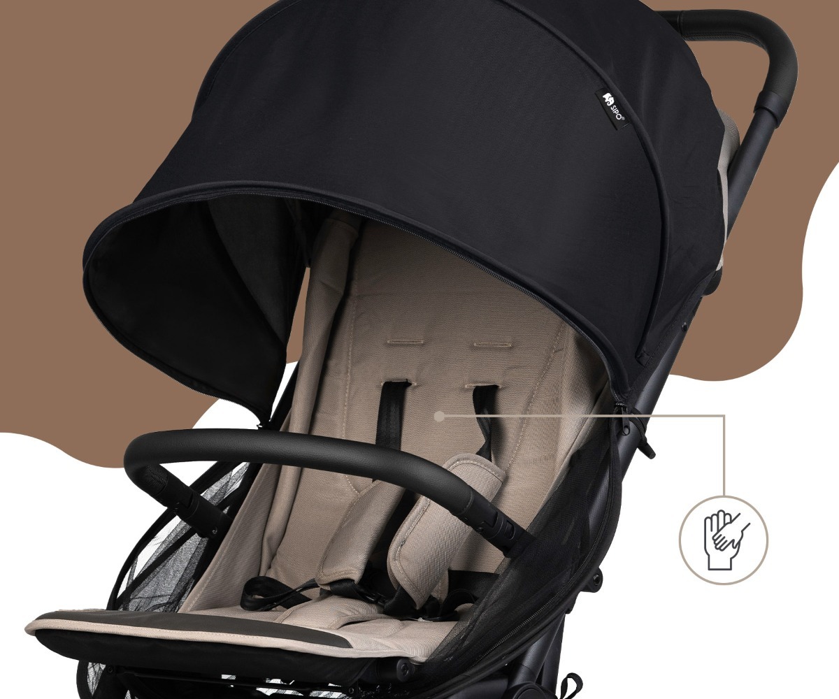 Detailne vaatamine SIPO 2in1 sääsevõrku ja päikesevari kärule SCA-04, mugav iste ja kvaliteetne materjal.