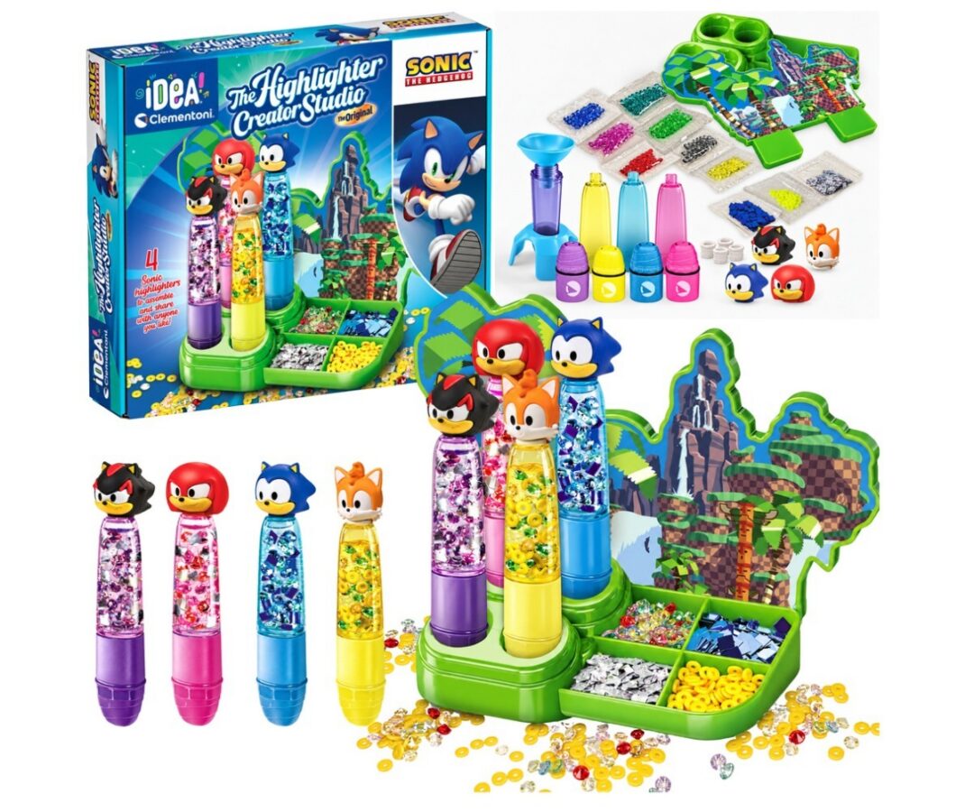 Sonic tekstmarkerite valmistamise komplekt lastele sisaldab nelja erinevat markerit ja kõiki vajalikke tarvikuid loovuseks.
