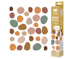 SIPO lastetoa seinakleebised Boho Dots, koosnevad erinevatest värvilistest punktidest, pakend.