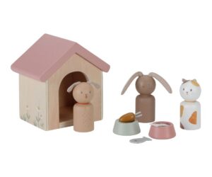 Little Dutch nukumaja mängukomplekt Koduloomad FSC koos nukkude ja toiduga