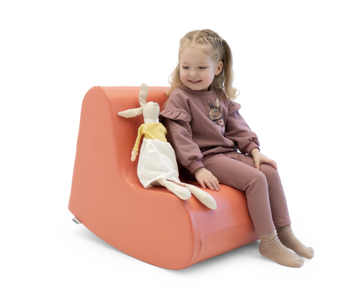 IGLU pehme kiiktool lastele Rocking Chair – lõheroosa