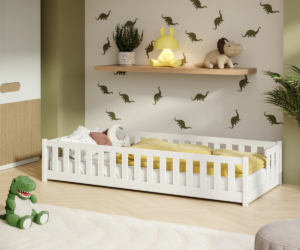 Montessori põrandavoodi ZOYA (ava jalutsis) - valge